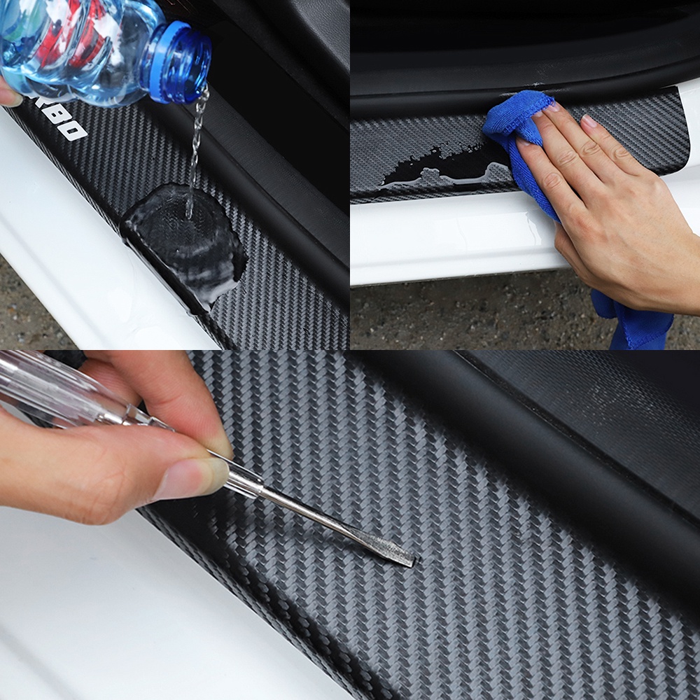Miếng Dán Bảo Vệ Đuôi Xe Hơi Họa Tiết Sợi Carbon Cho Ford Ranger Fiesta Focus Everest Ecosport