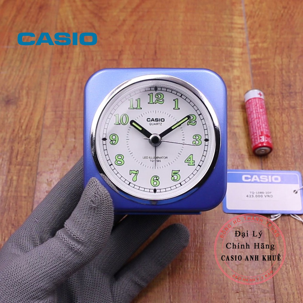 Đồng hồ để bàn Casio TQ-158S-2DF có báo thức, dạ quang (7.8 x 7.4 x 4.5 cm)