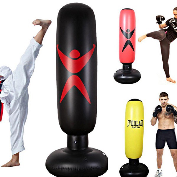 Dụng Cụ Tập Gym Tại Nhà Bao Trụ Đấm Bốc Boxing Bơm Hơi Tự Cân Bằng Cao 1.6m