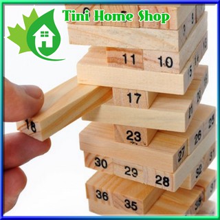 🏠 bộ đồ chơi rút gỗ 54 thanh cho bé + kèm 4 xúc xắc - tini home shop