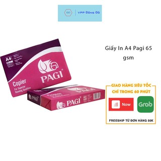 Giấy in a4 pagi định lượng 65gsm loại có màng co chống ẩm giá rẻ