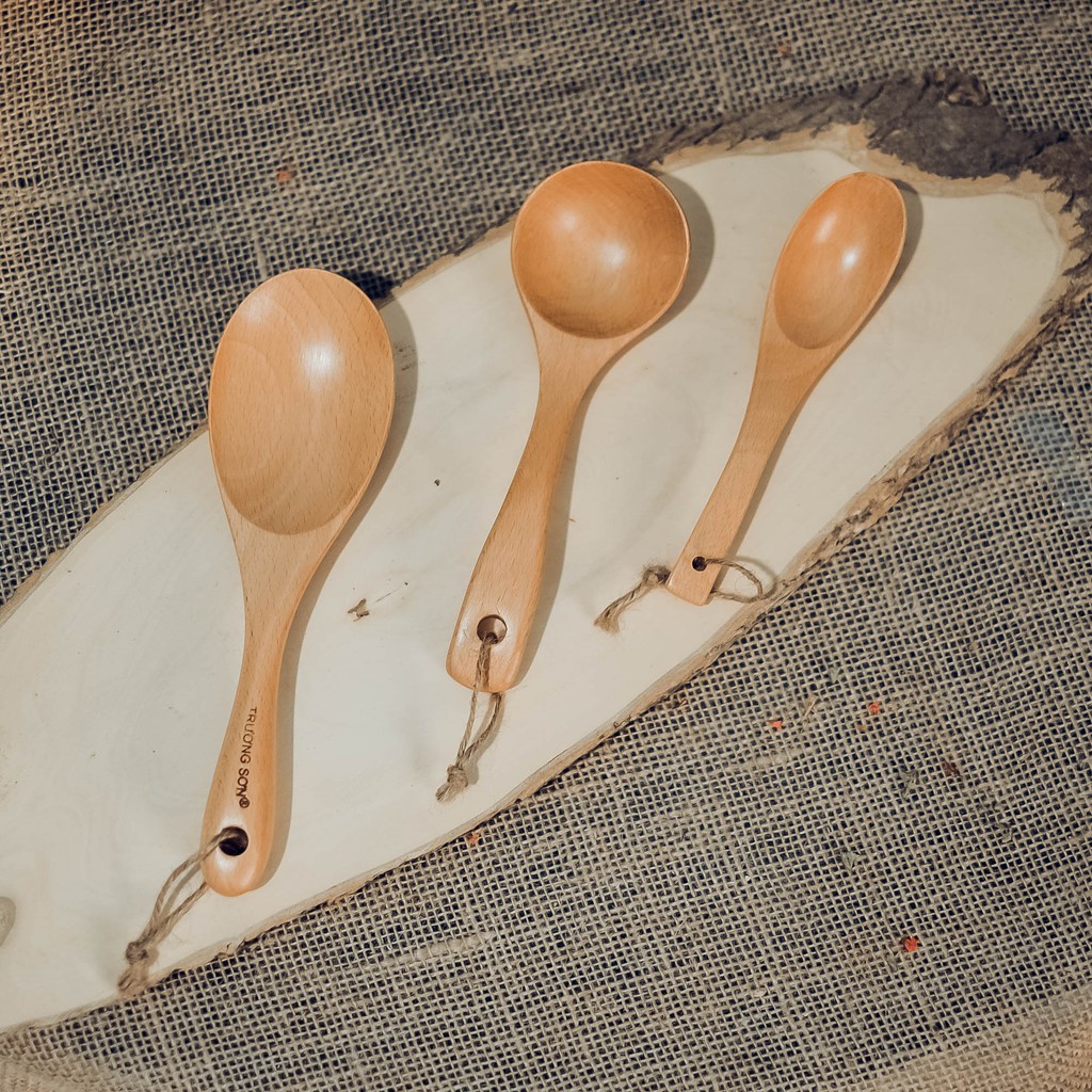 Vá gỗ cơm/canh/súp - Vá gỗ beech - Wooden rice spoon