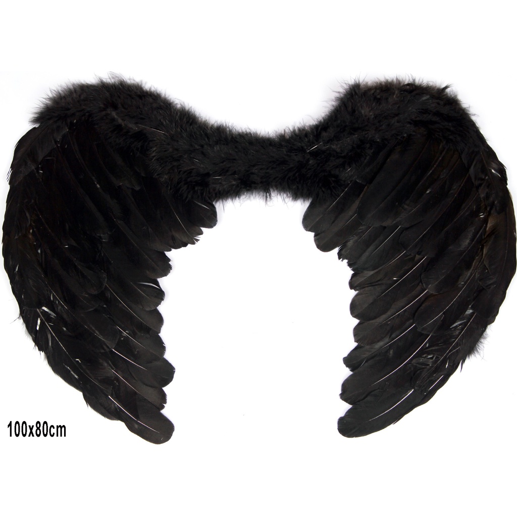 Đôi Màu Đen Cánh thiên thần cosplay màu trắng