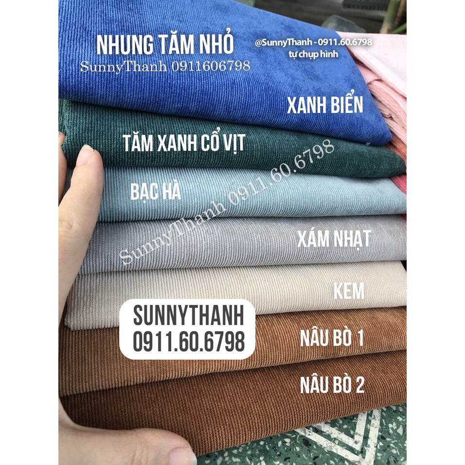 1m vải Nhung Tăm nhỏ SunnyThanh may thú bông trái bơ, gối ôm, scruchies among us