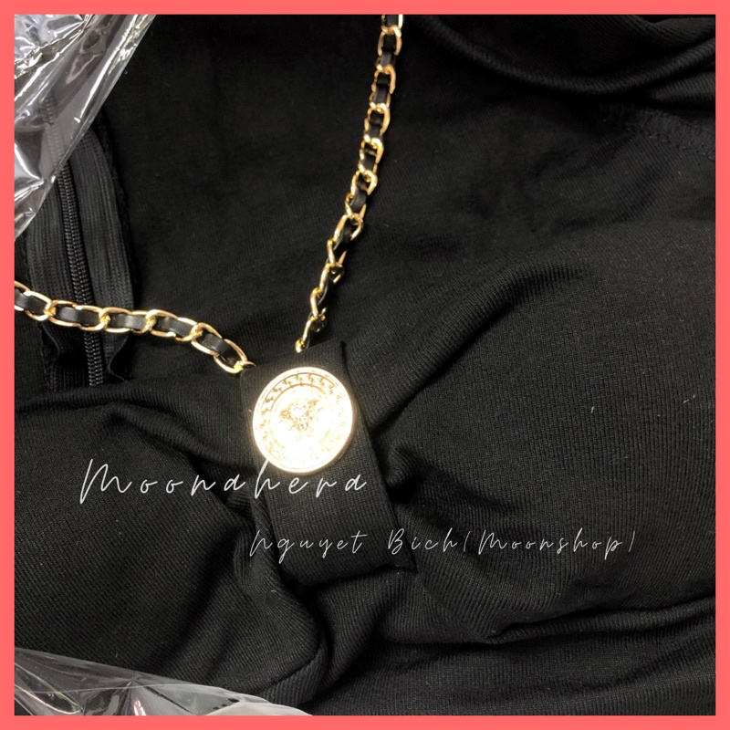 Váy body dài tay dây xích tôn dáng. Đầm cúp ngực đi tiệc loại 1