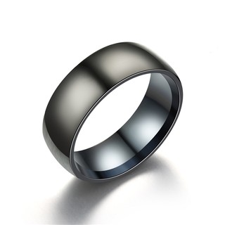 Nhẫn nam trơn Titanium màu đen - thiết kế đơn giản nhẹ nhàng