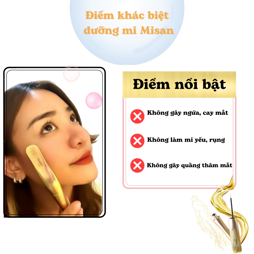 [ Chính Hãng ] Tinh Chất Dưỡng Mi MISAN , Kích Thích Mi Mọc Dài Nhanh Chóng , 5Ml, Tặng Kem Dưỡng Da Tay