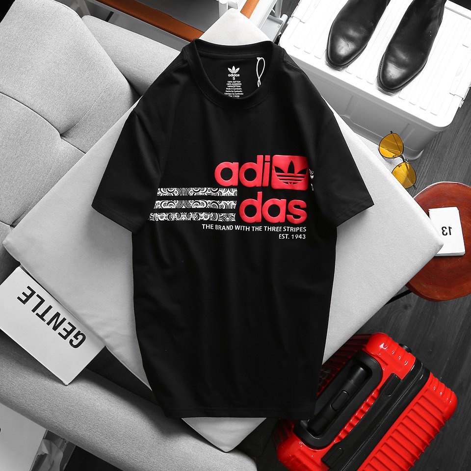 Áo thun nam ADD-054 chữ in nổi vải cotton đẹp