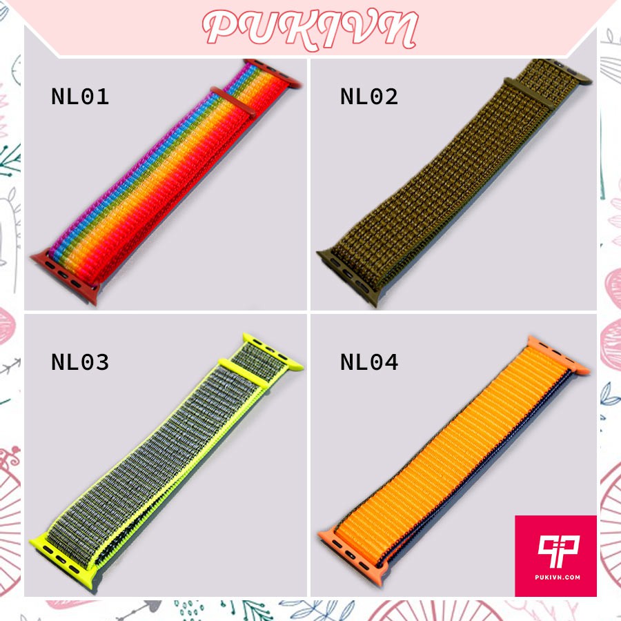 Dây đồng hồ Nylon Sport Loop nhiều màu