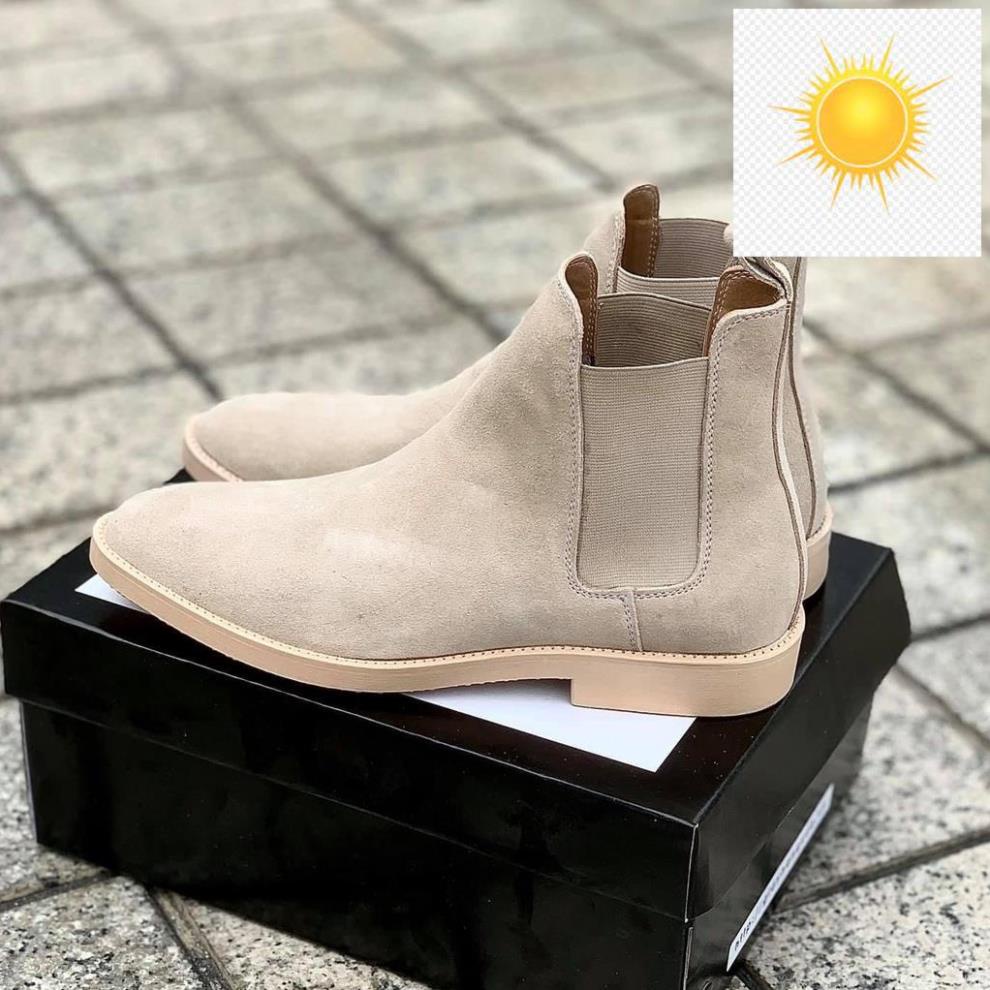 ️🥇 Giày Chelsea boots cao cổ thời trang nam chất liệu da lộn đế độn 3.5cm màu tan ️🥇