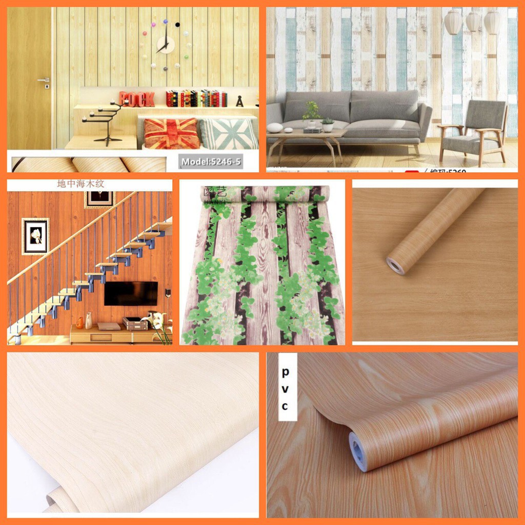 10m Giấy dán tường giả gỗ có sẵn keo bóc dán khổ 45cm giá cực rẻ nhiều mẫu trang trí phòng ở, trang trí shop