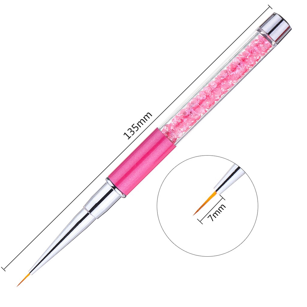 Monja Nail Art French Stripes lines Liner Brush 3D Flower Paint Drawing Pen