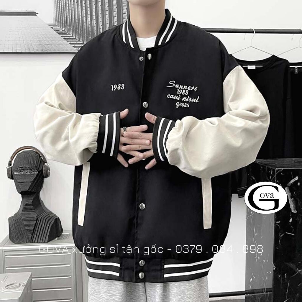 Áo Khoác Bomber 1983 Chất Dù 2 Lớp Nam Nữ Form Rộng Unisex, Áo Gió Chống Nắng Ulzzang GOVA