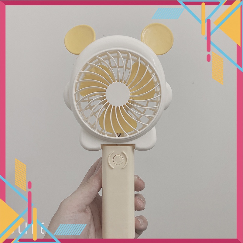 Quạt Tai Thỏ cute Cầm Tay Tích Điện