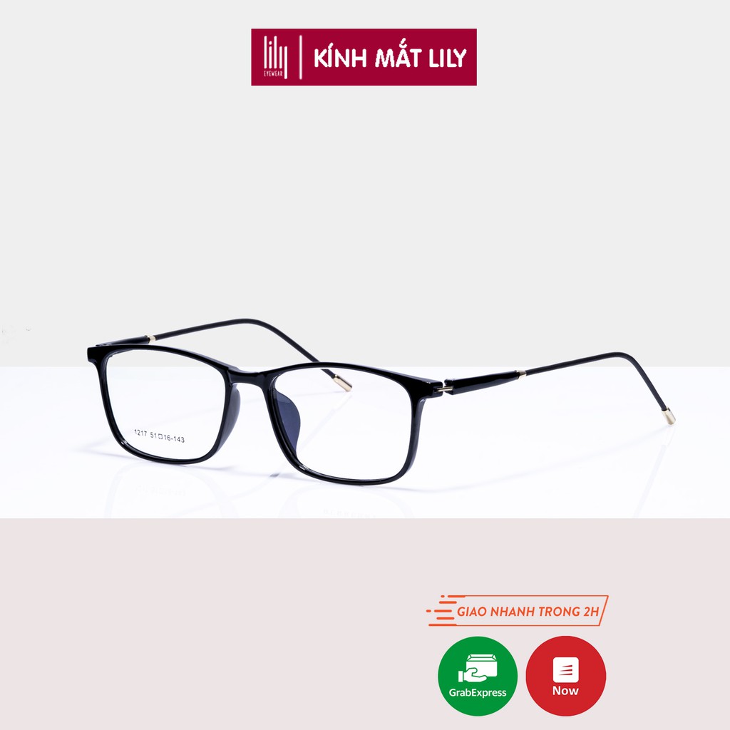 Mắt kính nam nữ Lilyeyewear mắt chữ nhật càng kính thanh mảnh phù hợp với mặt nhỏ 1217 | BigBuy360 - bigbuy360.vn