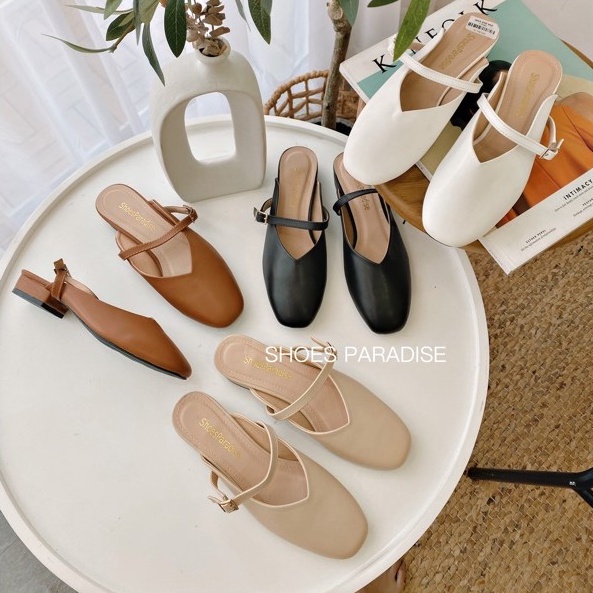 Giày sục nữ đẹp mũi vuông nữ hàn quốc dép sục giày SHOES PARADISE L063V (FORM NHỎ NHÍCH LÊN 1 SIZE )