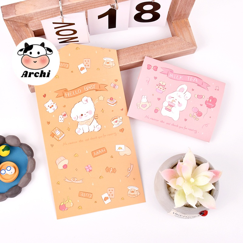 Thiệp quà tặng in hình đáng yêu mẫu C
