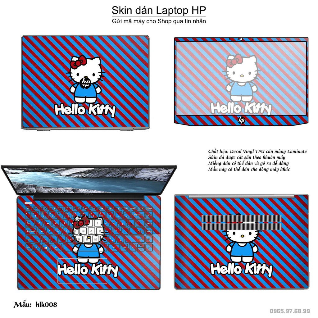 Skin dán Laptop HP in hình Hello Kitty (inbox mã máy cho Shop)