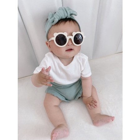 [Kèm Turban] Quần đùi bé gái bé trai chất vải thun gân co dãn cho trẻ từ 3-12kg