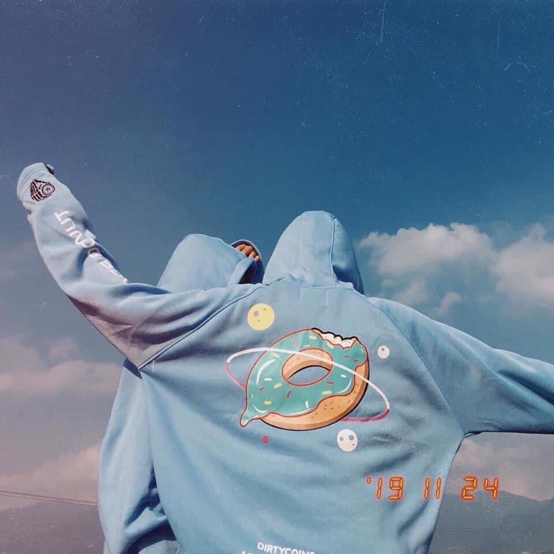 Áo hoodie donut xanh