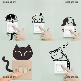 Chó mèo chuyển đổi nhãn dán tường nhãn dán phòng tắm nhà vệ sinh nhà bếp decal DIY