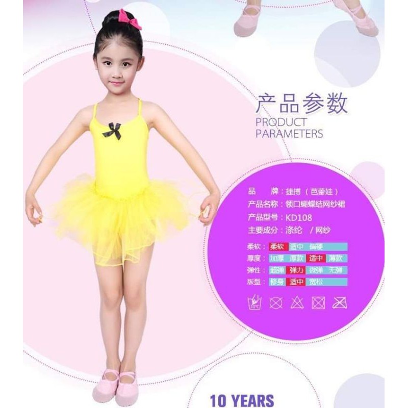 Váy bale một màu phối nơ đen xinh xắn cho bé, váy tập múa cho bé hàng có sẵn các size L, XL, XXL, XXXL, XXXXL