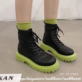 ORDER Giày boots pha màu phong cách Hàn Quốc