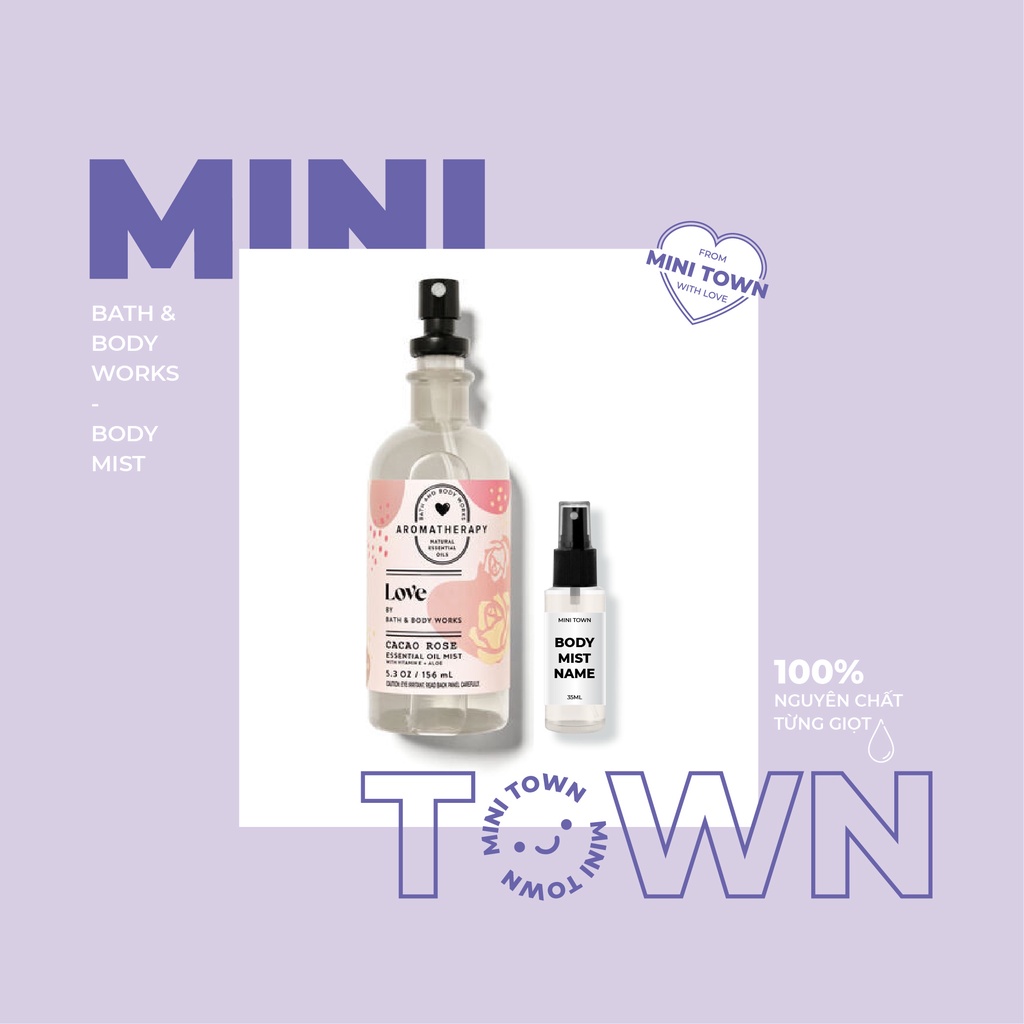 CACAO ROSE- Xịt Thơm Tinh Dầu Thư Giãn Bath & Body Works Aromatherapy Essential Oil Mist Love