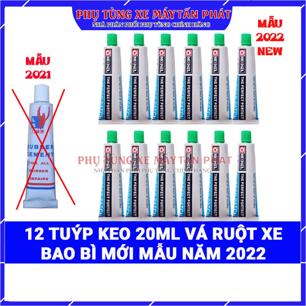Hộp 12 Tuýp Keo 20ML Vá Ruột Xe Đạp Xe Máy Xe Đạp Điện