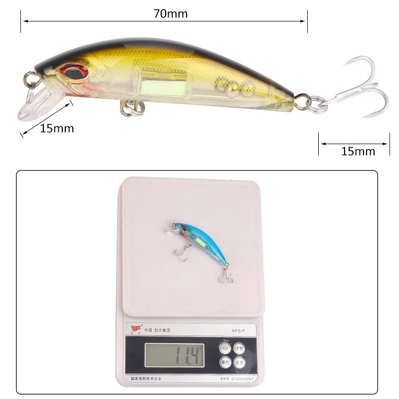 Mồi Câu Cá Giả Bằng Nhựa Cứng 11.5g Mắt 3D Dạ Quang