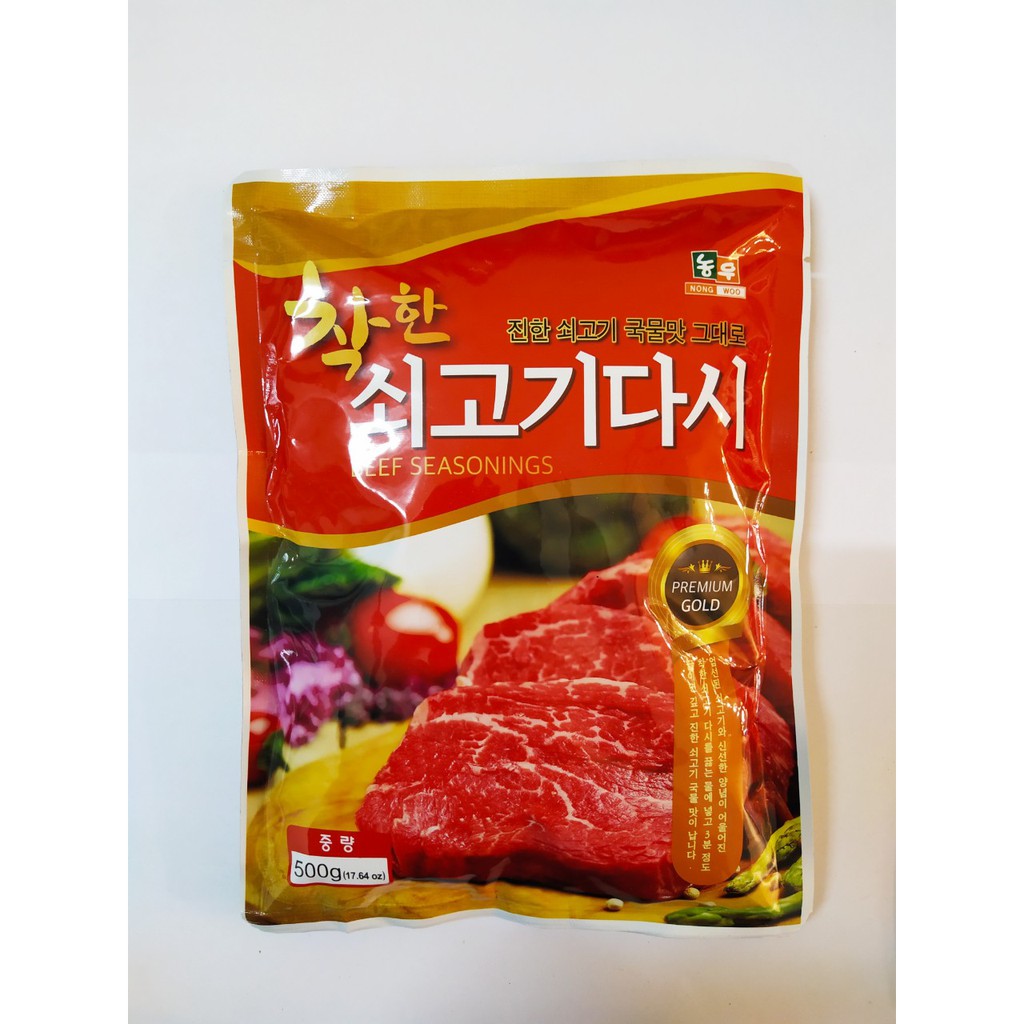 Bột Nêm Ướp Thịt Bò Hàn Quốc 500gr/ Chính Hãng Nong Woo Korea/ Beef Seasoning Premium Gold