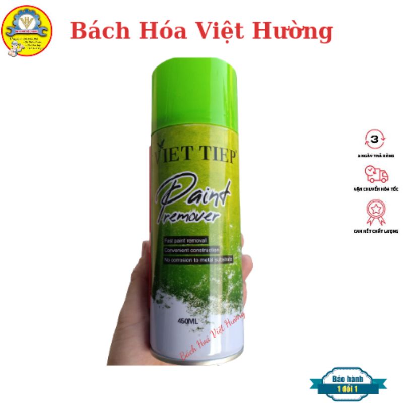 Bình xịt tẩy sơn cao cấp Viet Tiep- paint remover 450ml loại bỏ nhanh chóng lớp sơn, an toàn cho bề mặt