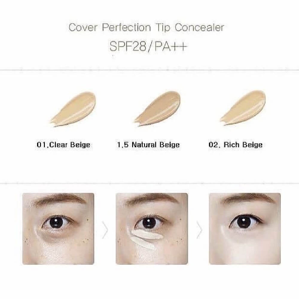 [DATE 2024] Kem che khuyết điểm The Saem Cover Perfection Tip Concealer Brightener (6.5g)