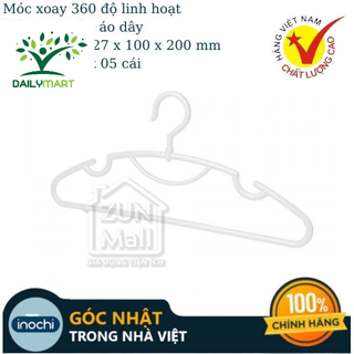 Mắc Áo/Móc Áo Xoay Hara 176 Inochi (Lốc 5 Cái)