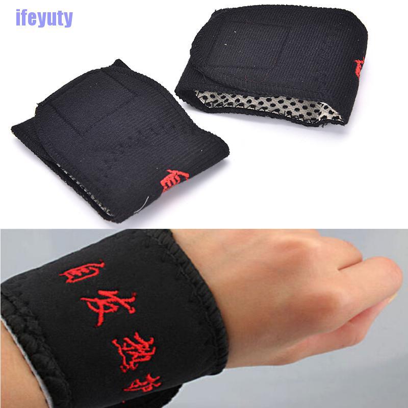 [IYU]  2 Pcs  Therapy Wrist Brace Support Belt Spontaneous Heating Strap Band, FE