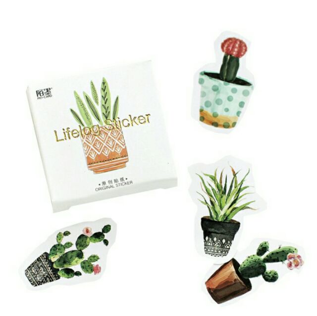 Bộ 45 sticker Sen đá, xương rồng Cactus