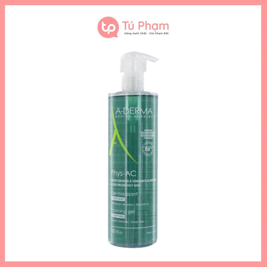 Sữa Rửa Mặt A-Derma Gel Moussant Purifiant Phys-Ac 400ml Dạng Vòi