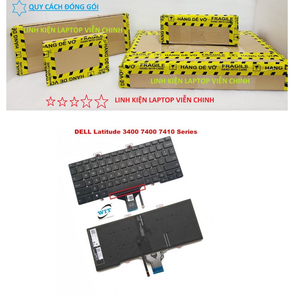 Bàn phím laptop Dell Latitude 3400 5400 5401 5402 7400 7410