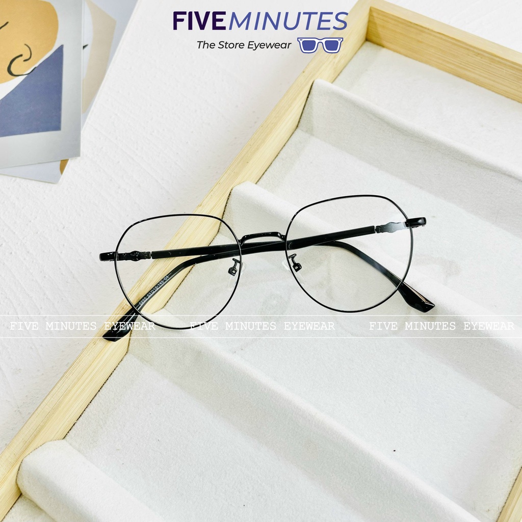 Gọng kính nam nữ, kim loại mảnh nhẹ dáng Oval 5285 Siêu hot - Kính Mắt Five Minutes