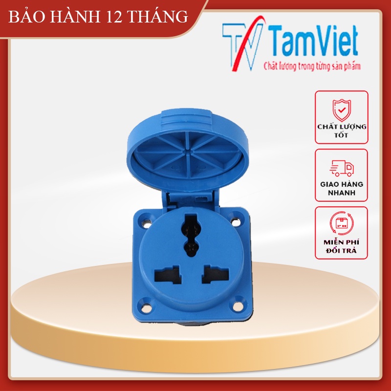 Ổ cắm điện gắn âm tường đa năng, ổ cắm công nghiệp 3 chân 10 - 16A 1 pha