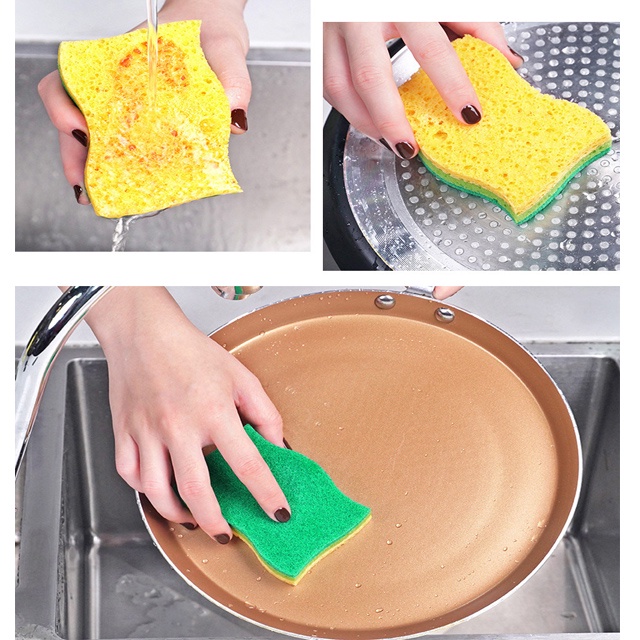 Miếng Bọt Biển Rửa Chén Chống Dính Dầu Tiện Dụng
