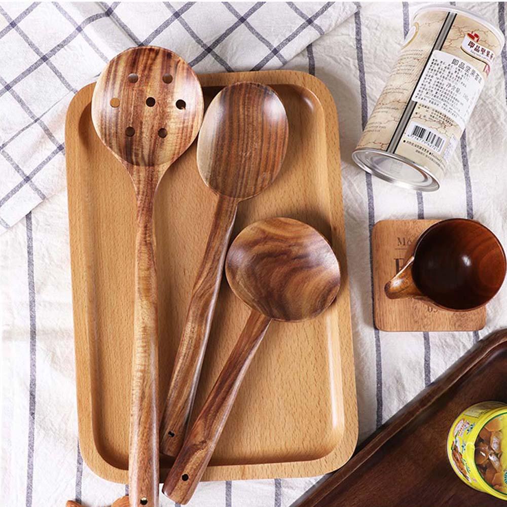 JARRED Bộ Dụng Cụ Nấu Ăn Cán Dài Bằng Gỗ Chống Dính Tiện Dụng Cho Nhà Bếp