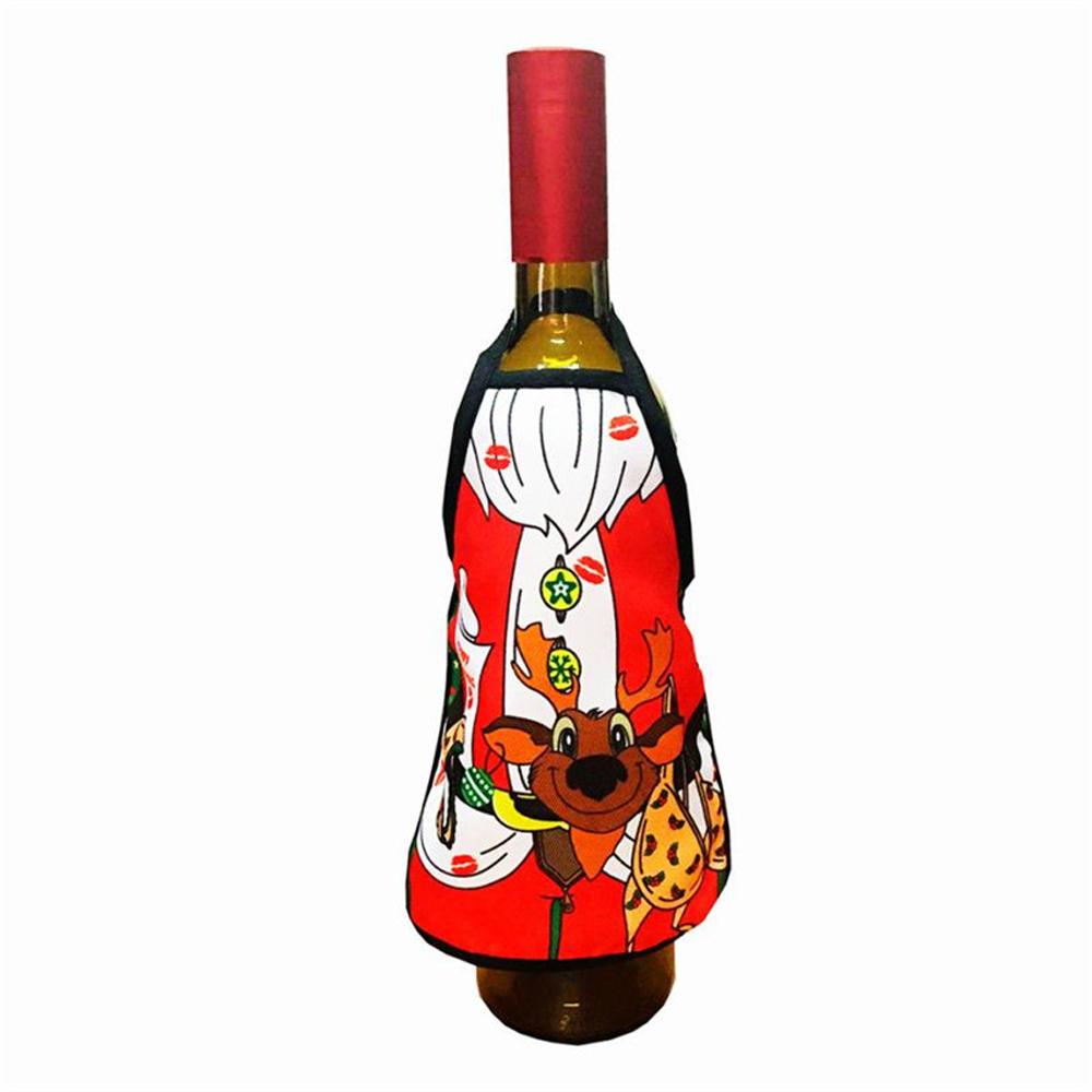 Set 2 Tạp Dề Bọc Chai Rượu Hoạ Tiết Giáng Sinh Dễ Thương Ốp