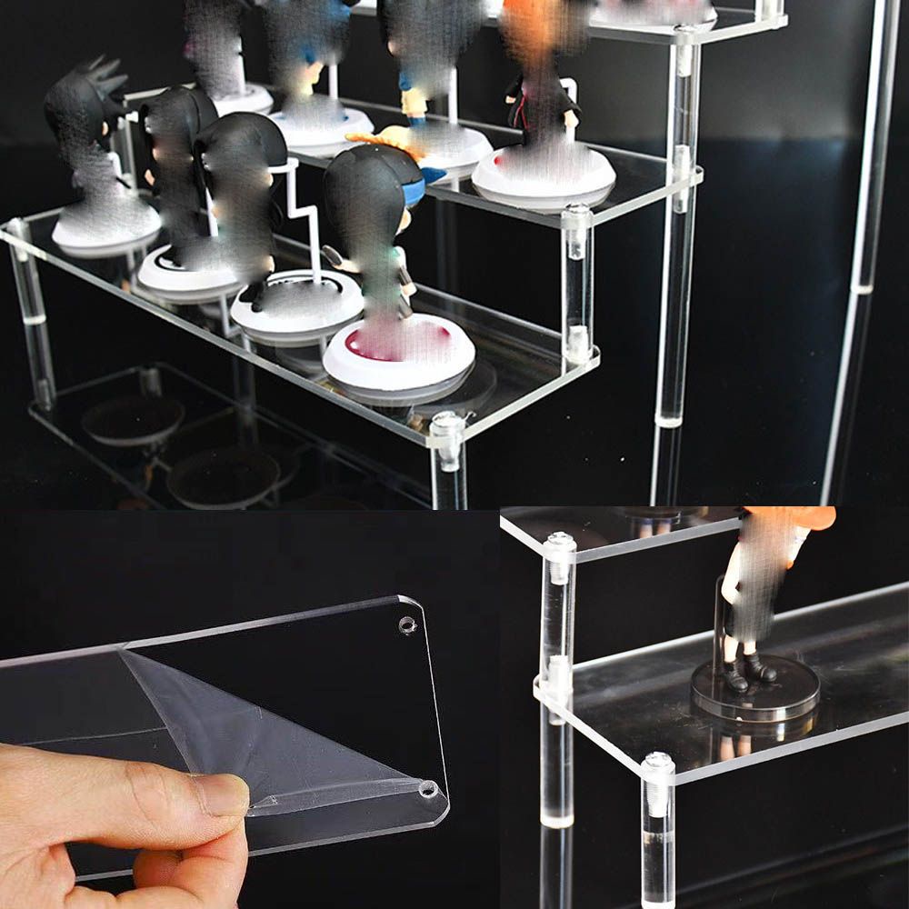 FASHYUNER Kệ trưng bày mô hình nhân vật hoạt hình bằng nhựa acrylic trong suốt