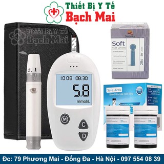 Máy Đo Đường Huyết Safe - Accu Sinocare [TẶNG 50 QUE, 50 KIM + BẢO HÀNH TRỌN ĐỜI]