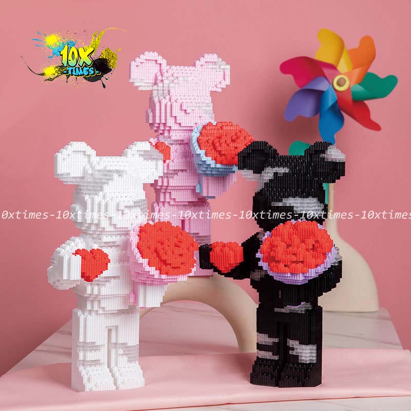 (26 mẫu) gấu Bearbrick mô hình lắp ráp có đèn 36cm tặng bạn trai bạn gái 10xtimes