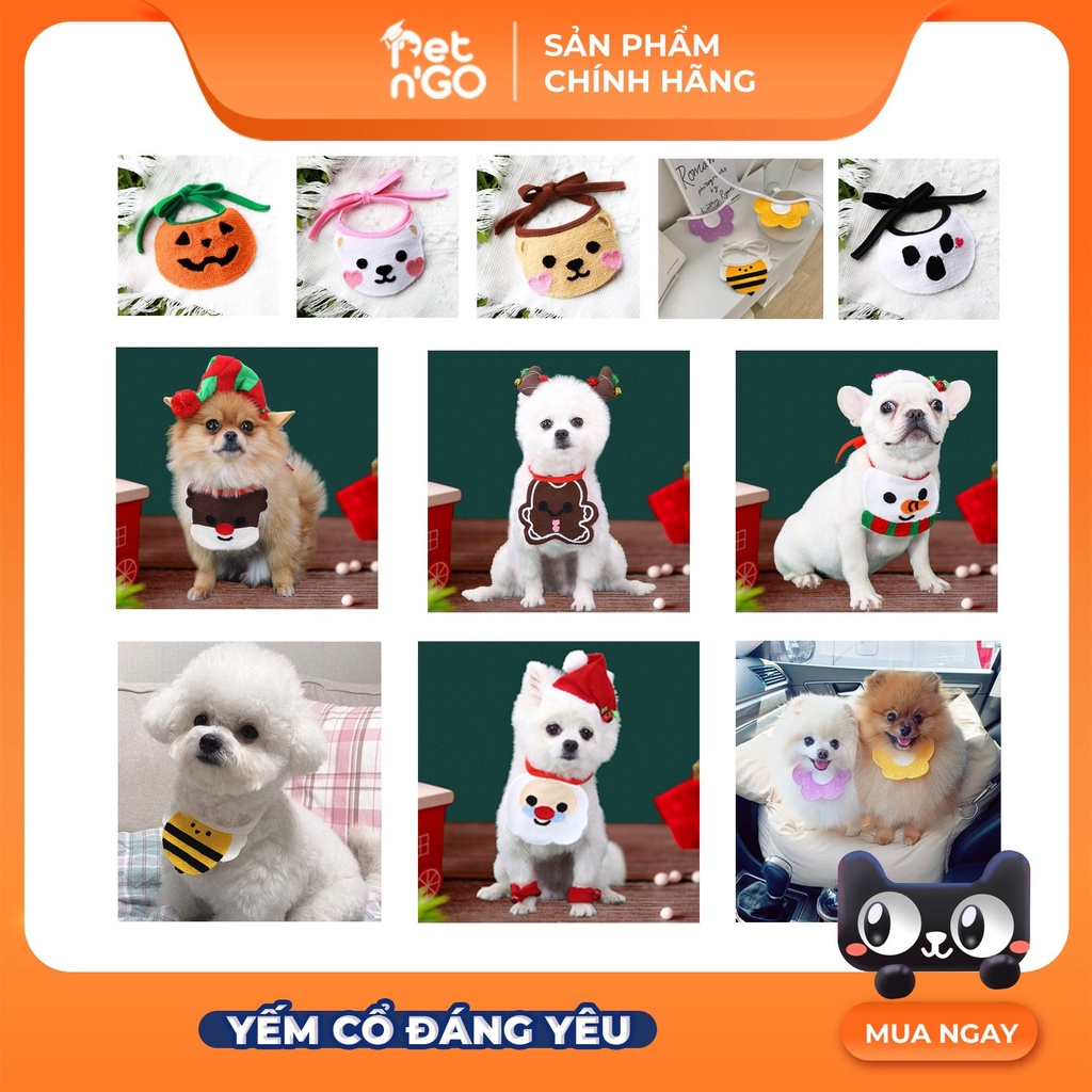 Yếm quàng cổ cute cho chó mèo dịp Halloween - Giáng Sinh