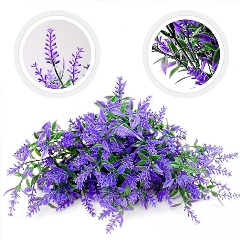 Bình Hoa Oải Hương Giả 5 Nhánh Bằng Nhựa Trang Trí Nhà Cửa/Văn Phòng