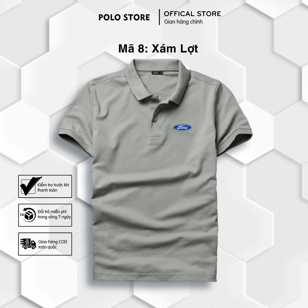 |LOGO THÊU| Áo thun Polo Ford Cao Cấp - Polo có cổ Logo Hãng Xe Ô tô nhiều màu Sang Trọng