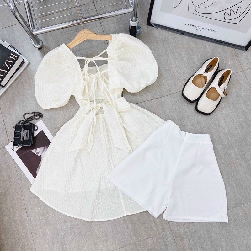 ❤️Set áo bbd cutout lưng + short❤️